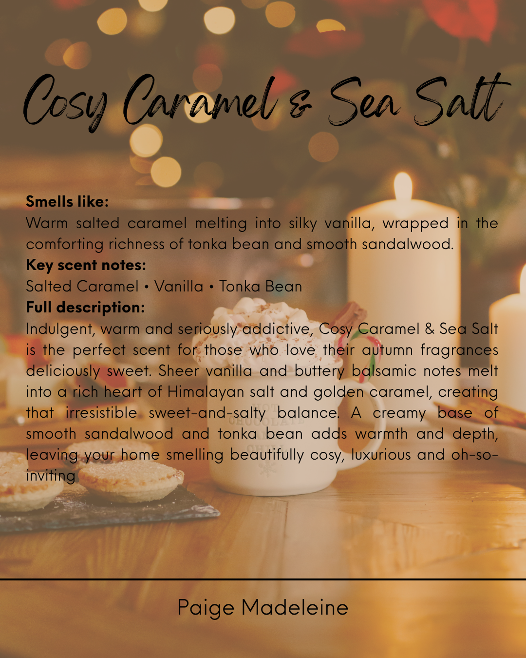 Cosy Caramel & Sea Salt wax melts